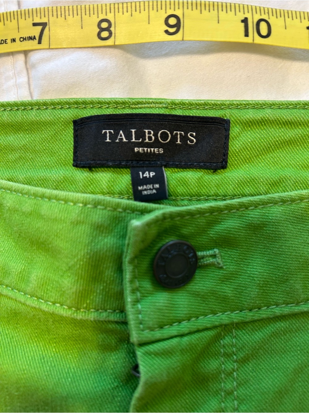 Talbots Bright Green Petite Cropped Pants - Picture 2 of 9
